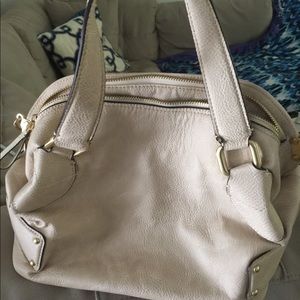 The Limited Faux Leather Cream Bowler Bag